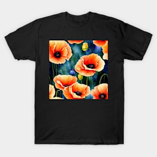 Watercolor poppy flower T-Shirt